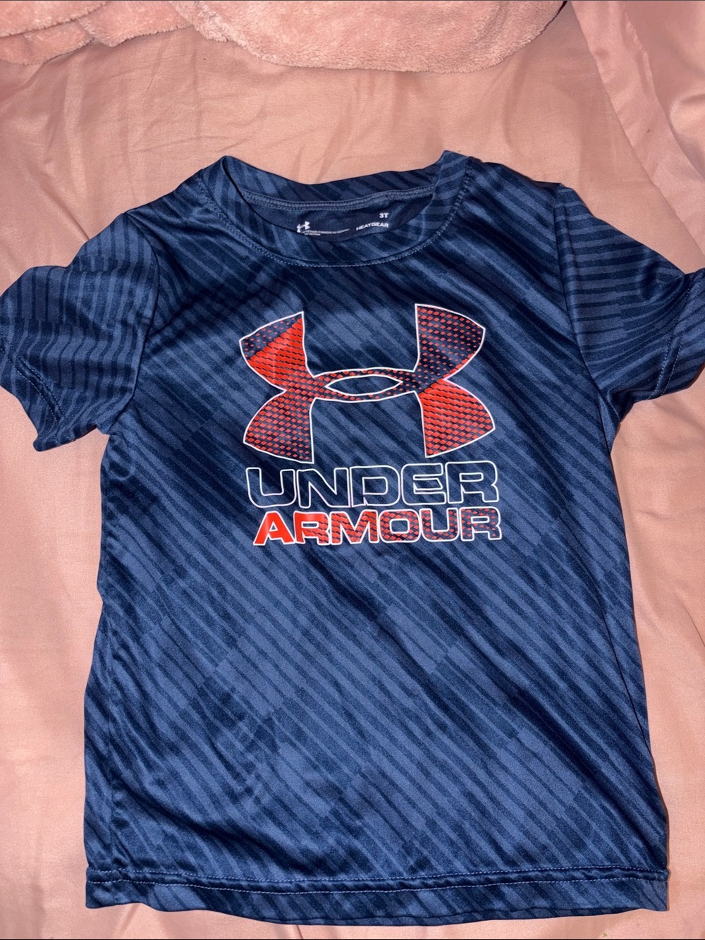 Under Armour Navy Blue Tee with Red Logo